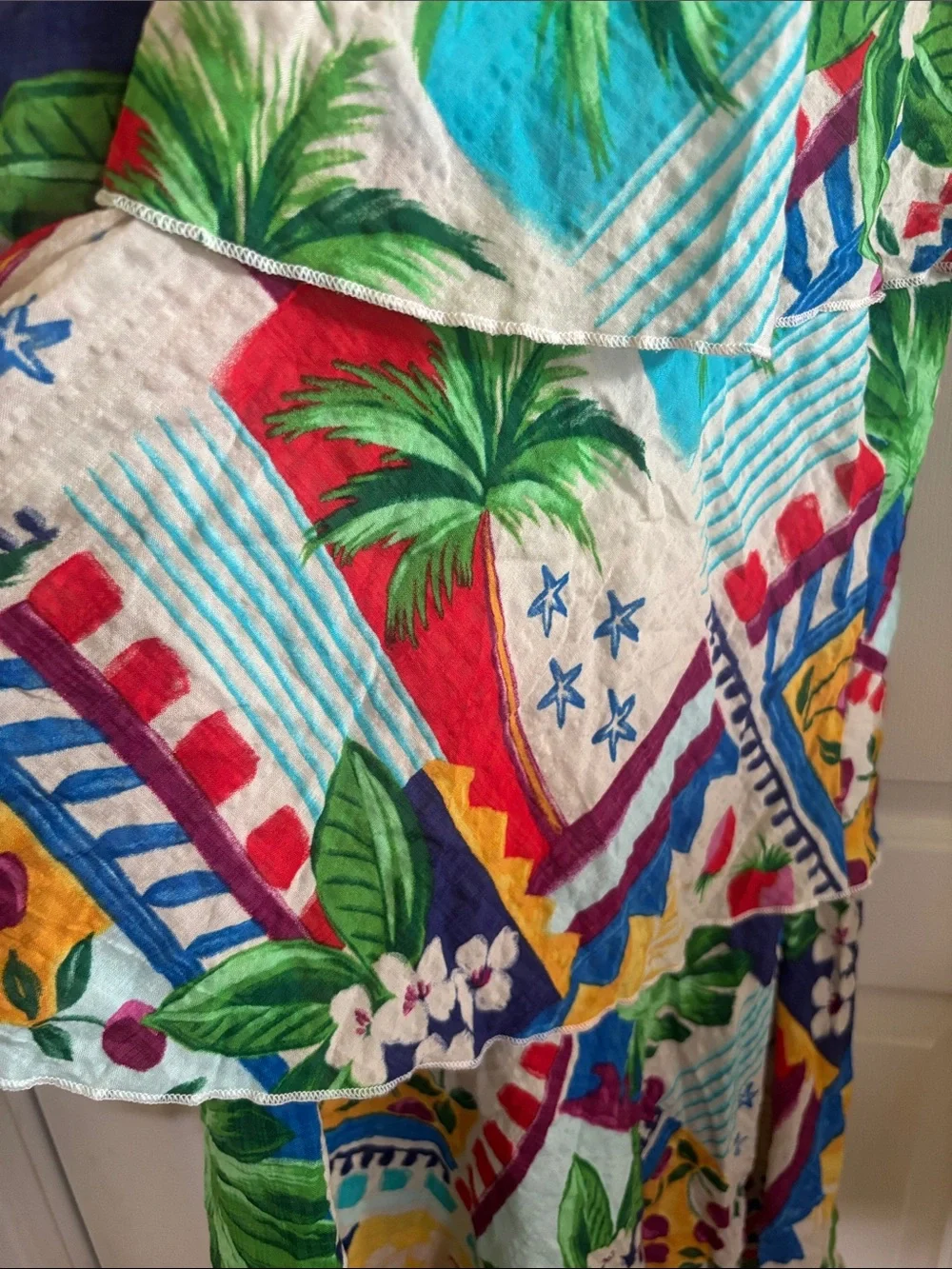 Blakeley S/M Tropical Multi-Color Tiered Maxi Dress